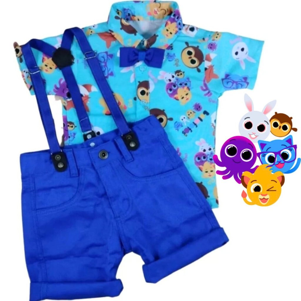 Conjunto Bolofofos menino roupa infantil Temática masculina festa ...