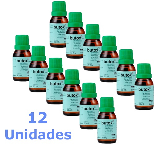 KIT 12 UNIDADES BUTOX MSD CARRAPATICIDA, MOSQUICIDA E SARNICIDA 20ML ...