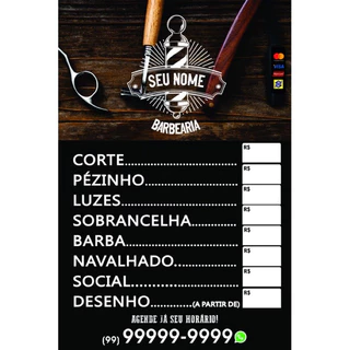 Placa Barbearia 40x25cm PVC 2mm