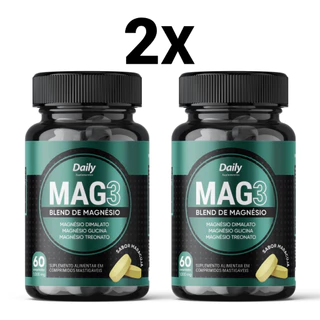 2x Mag3 Magnésio Treonato Blend de Magnésio Em Comprimidos Mastigávies 1000mg