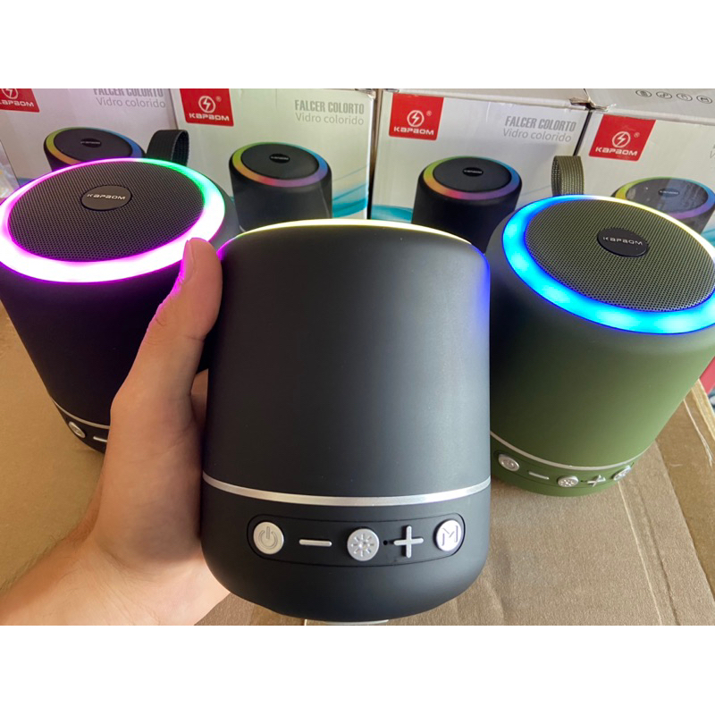 Caixa de som lançamento kapbom super potente iluminada Bluetooth FM cartão de memória pendrive