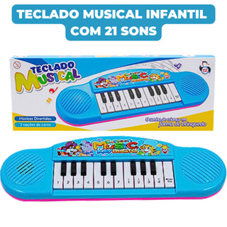Brinquedo Teclado Infantil Música 22 Teclas Piano 21 Sons