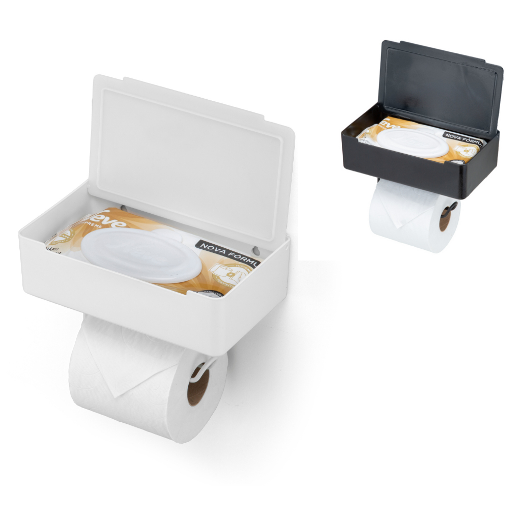 Suporte Porta Lenço Umedecido Absorvente Algodão Papel Higiênico Colar Parede
