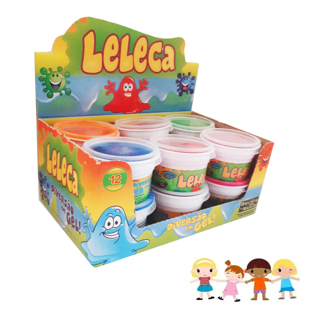 Kit Com 24 Unidades Puxa Puxa Slime Em Gel - Colorido Leleca