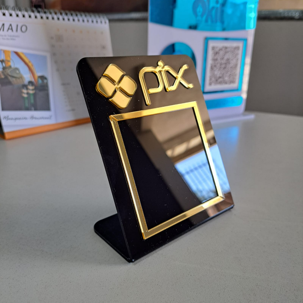 Placa em Acrílico para pagamento/recebimento QR Code
