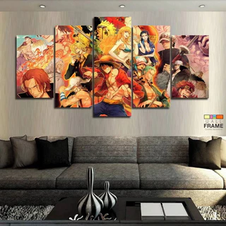 Kit Quadros Decorativo Mosaico 5 Peças Mdf Full Hd One Piece