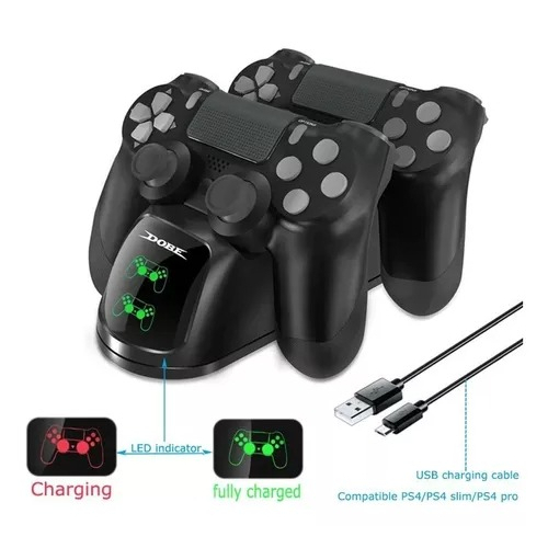 Base Carregador Duplo Dock Charge Controle Ps4 Ps4 Slim/ Pro