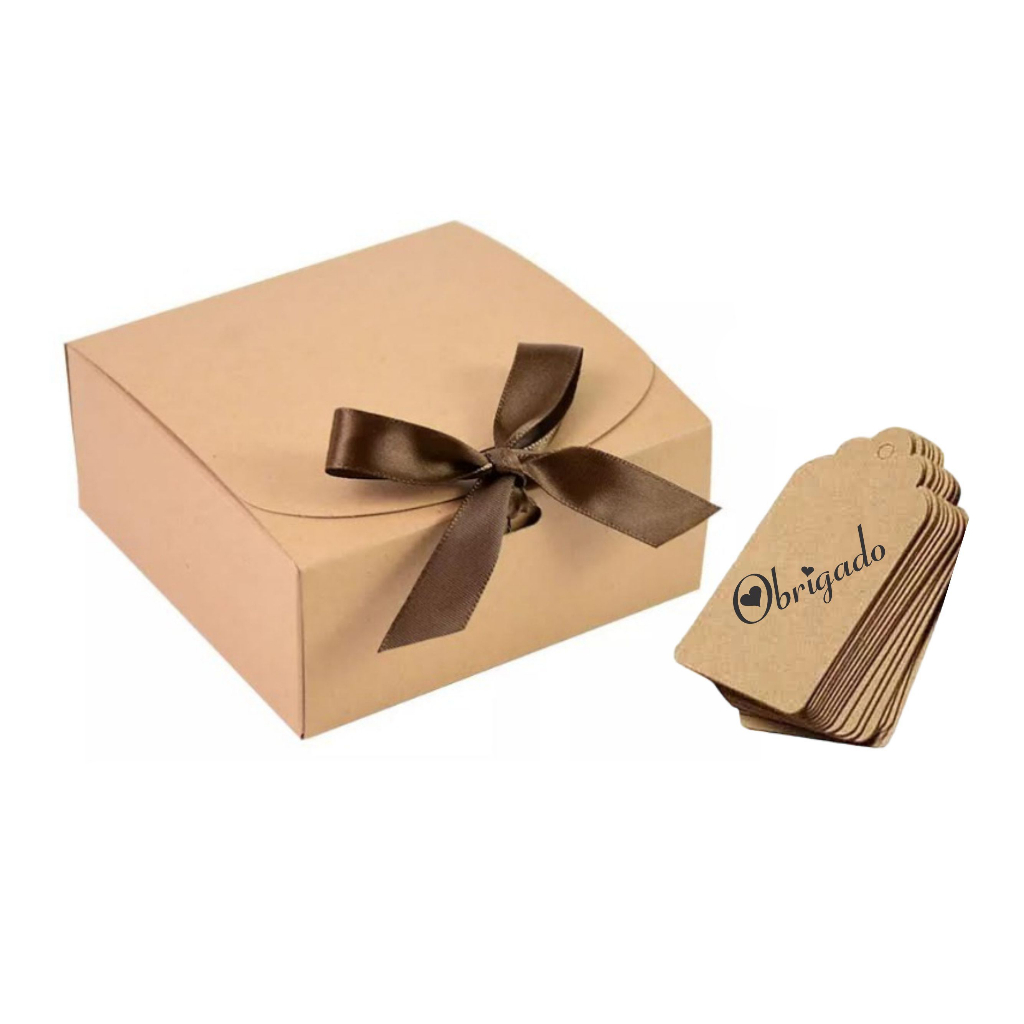 50 Caixinhas Papel Kraft Tamanho 7x7x4 Cm Lembrancinha Docinhos Brigadeiro Balas Doces Suspiro
