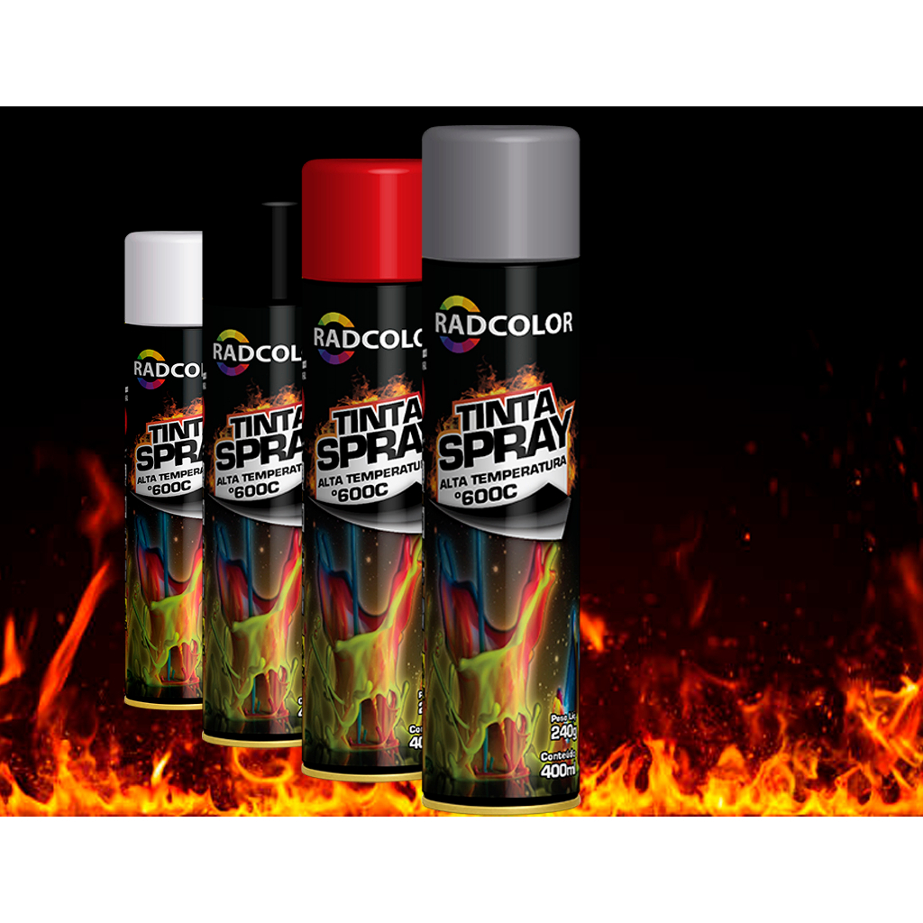 Tinta em Spray alta temperatura 400ML Radcolor - Diversas Cores