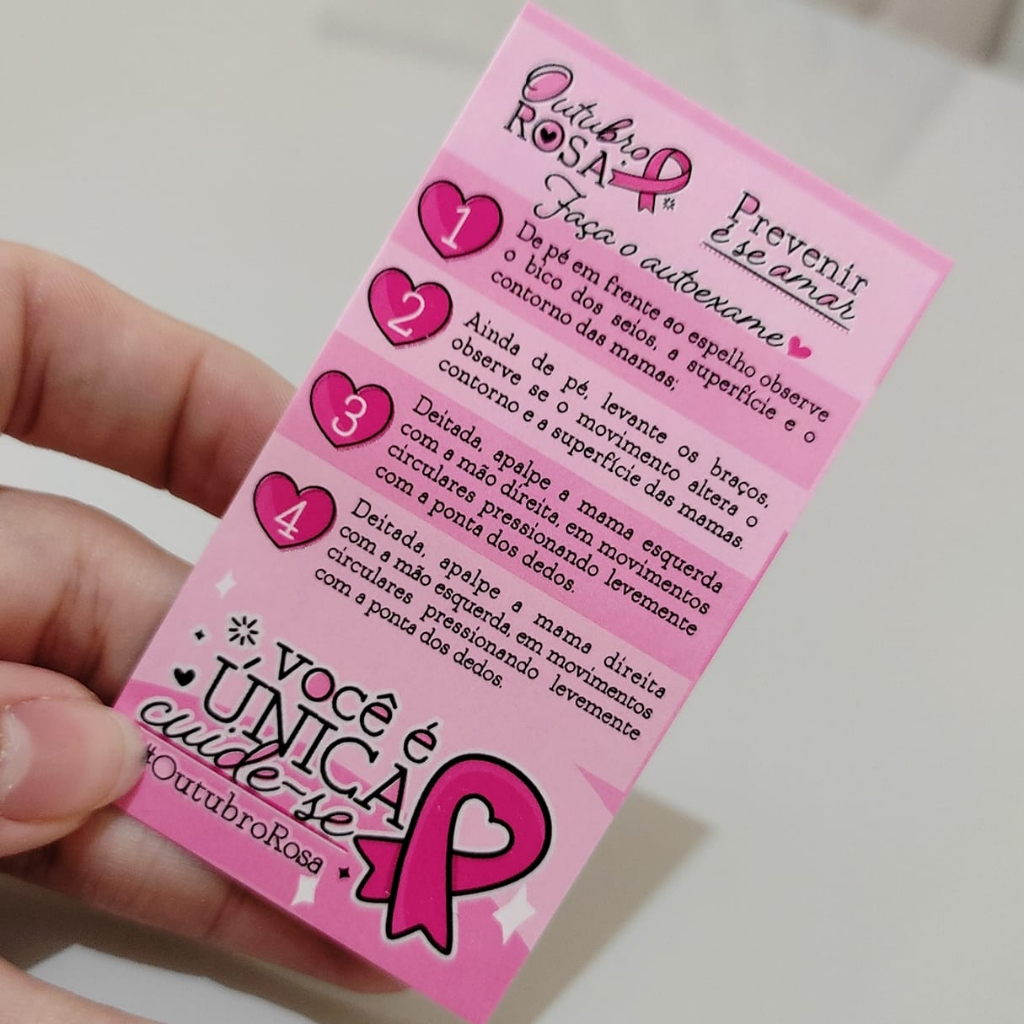 50 ou 100 Tags Outubro Rosa com Frases de Apoio e Força para Brindes ...