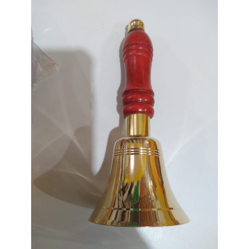 Sineta Sino Bronze Cabo Madeira Umbanda Candomble | Shopee Brasil
