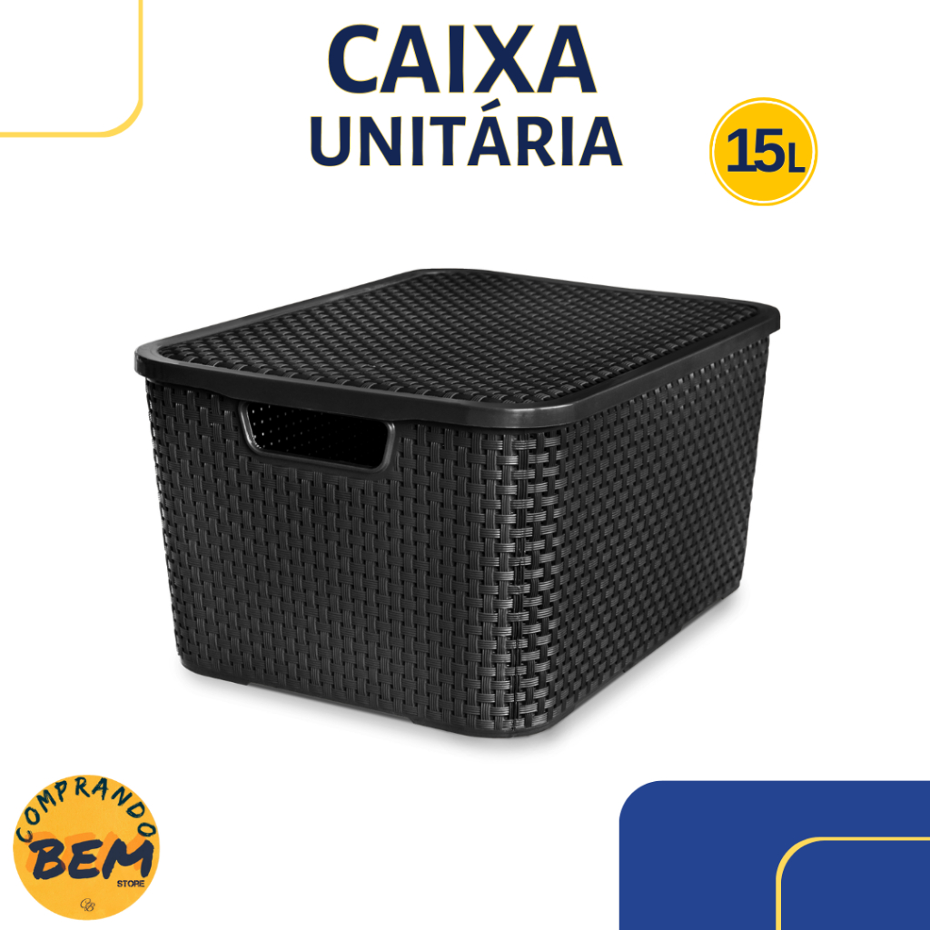 Caixa Organizadora Empilhavel Litros Preta Rattan Arqplast Shopee Brasil