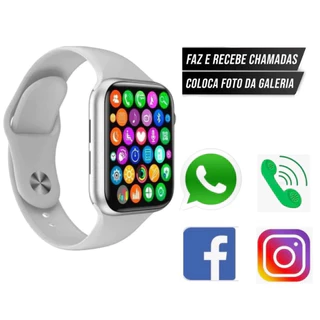 Relogio Digital Smartwatch 2024 Feminino e Masculino Para Ios Android Samsung Xiaomi iPhone Troca Foto Faz Ligação Toca Música Recebe Chamada