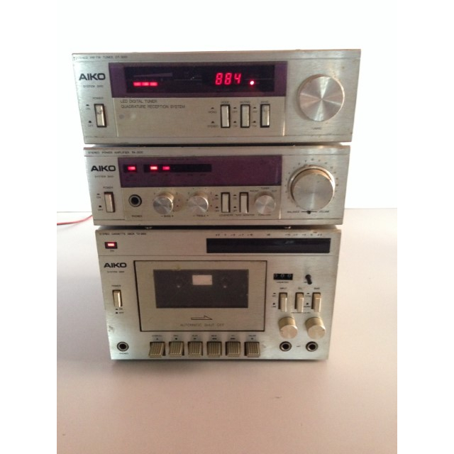 Mini System Aiko 3000 Tape Tuner Amplificador Funciona Leia