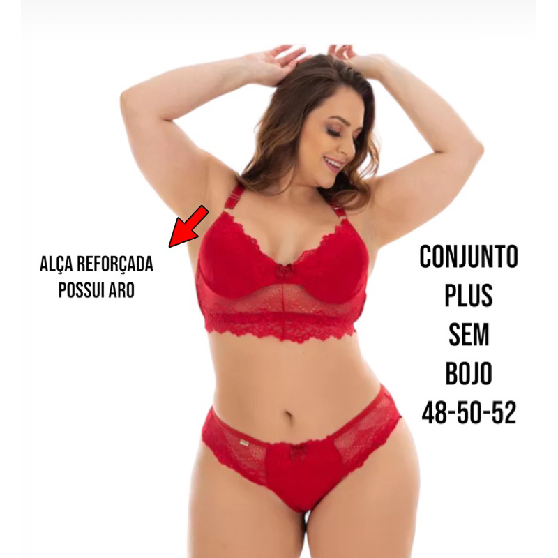 Plus Size 48 Vermelho – Compra Fácil Lingerie