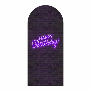 Painel De Festa Romano Sublimado Em Tecido Tema Happy birthday em 3D