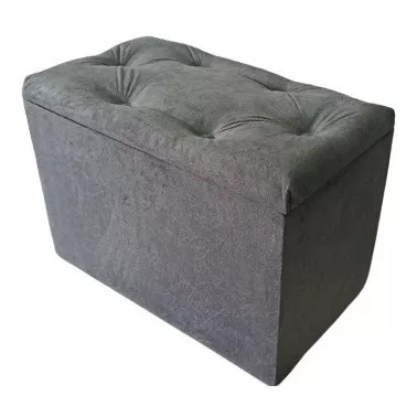 Puff Baú Retangular Suede Porta Objetos