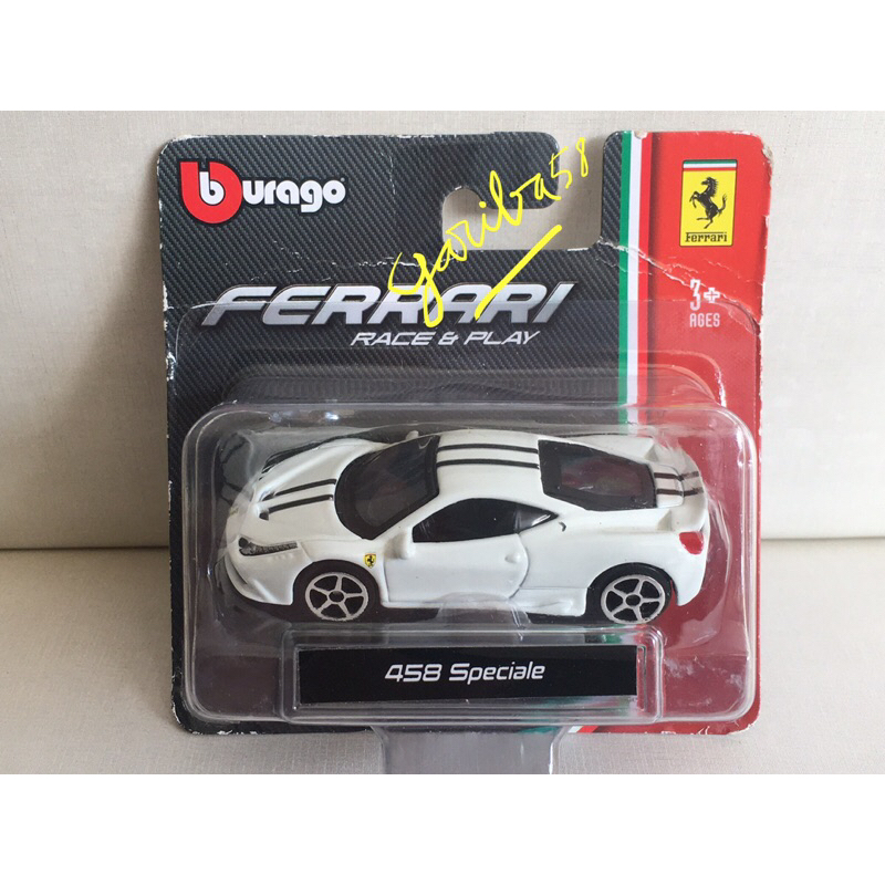 BBURAGO FERRARI 458 SPECIALE RACE & PLAY 1/64 GARIBA58