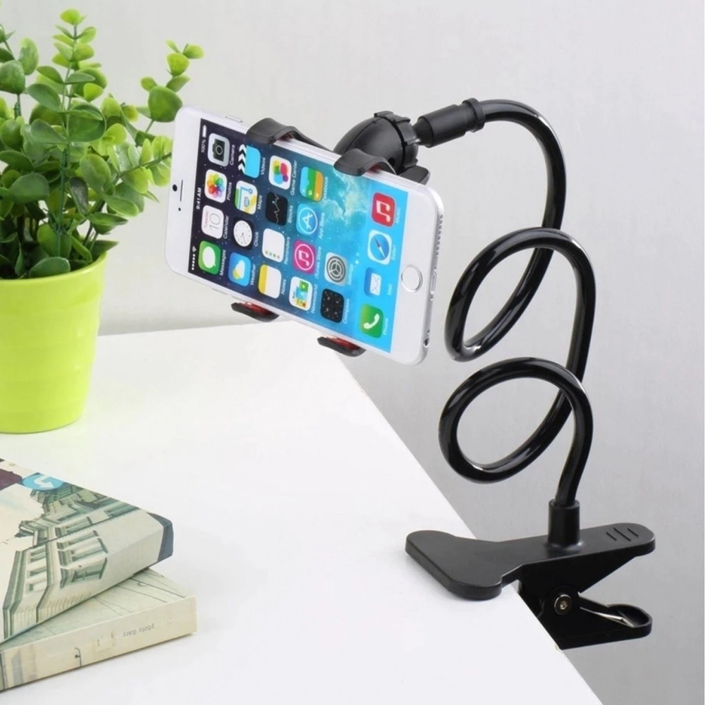 Suporte P/ Celular Universal Prendedor Jacaré Corpo Articulado E Flexível