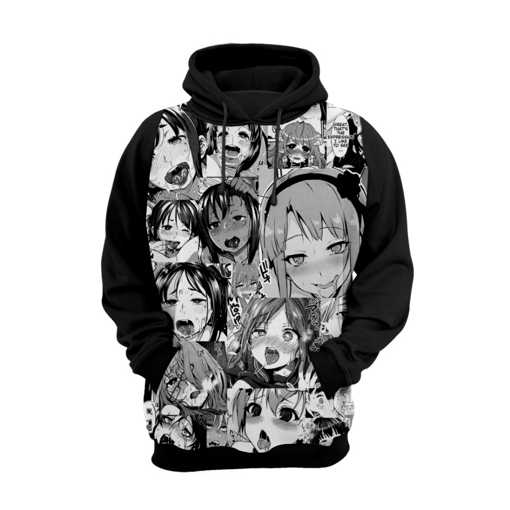 AHEGAO T Shirt Anime 3D Imprimir Homens Mulheres Pop It Hentai