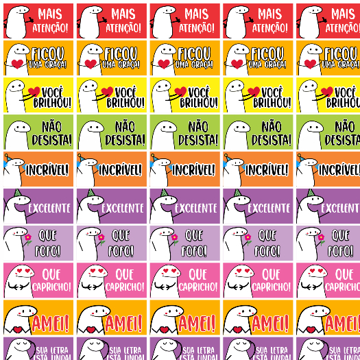 3 Folhas de Etiquetas Adesivas de Incentivo Flork Meme Bento para ...