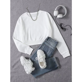 Cropped Blusa Moletom Oferta Feminina Modinha Lançamento Estiloso Manga Longa Frio