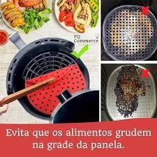 OFERTA Tapete Para Assa De Cozimento De Silicone Para Fritadeira Elétrica Air Fryer Forno Redondo 19X1,2CM