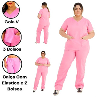 Pijama Cirúrgico Feminino Enfermagem- Médica Conjunto Manga Curta10