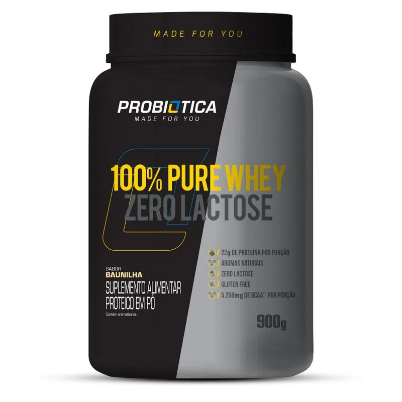 Whey Protein 100% Pure Zero Lactose 900G – Probiótica