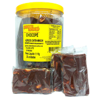 Pote 1,1Kg Pé de Moça Com Chocolate 20un Chocopé Doces Rachid