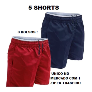 5 Short Esportivo Masculino Praia Verão Tactel