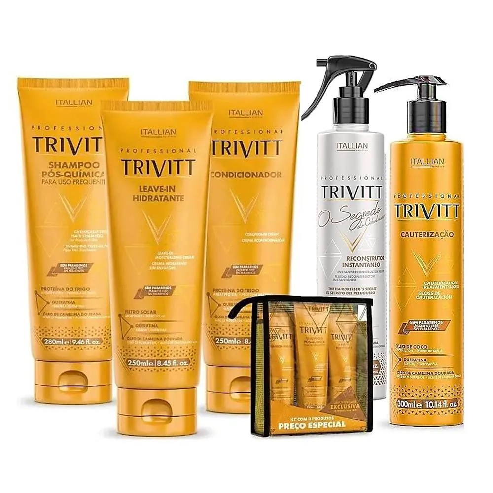 Kit Trivitt Home Care Reconstrução Capilar (5 Itens) | Shopee Brasil