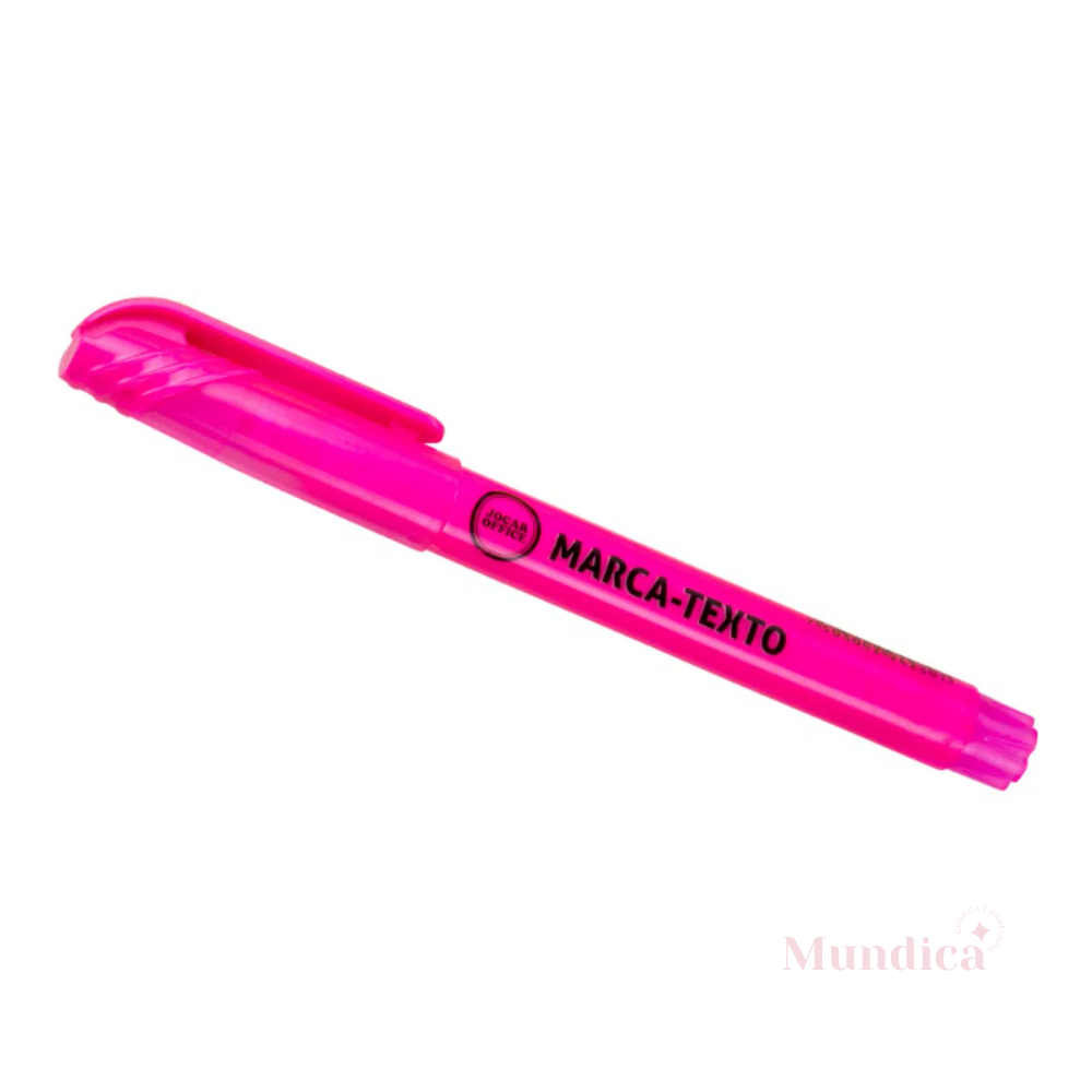 Marca Texto Rosa Neon Jocar Office Ponta Chanfrada | Shopee Brasil