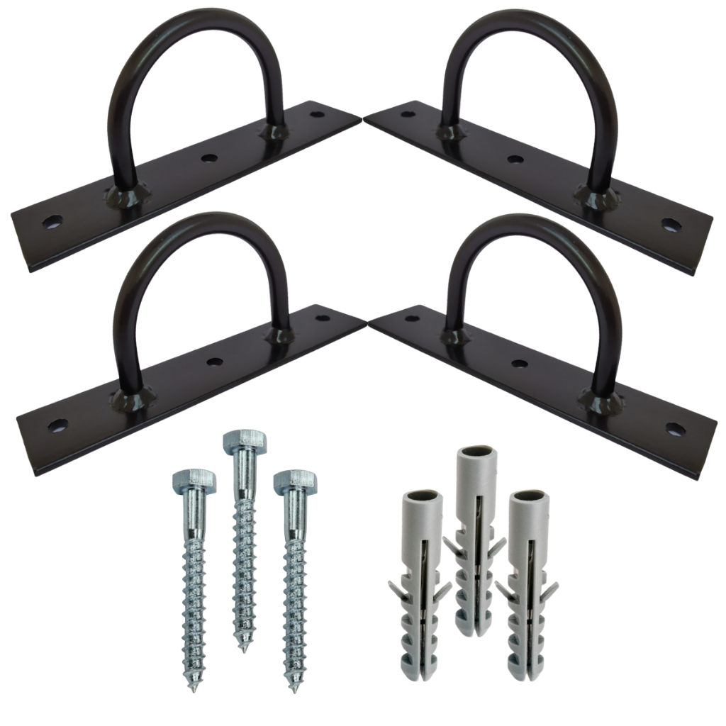 4 Kit Suporte Trx Columpio Corda Rope Balanço Criança Cadeira Com Parafuso