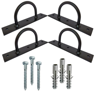 4 Kit Suporte Trx Columpio Corda Rope Balanço Criança Cadeira Com Parafuso