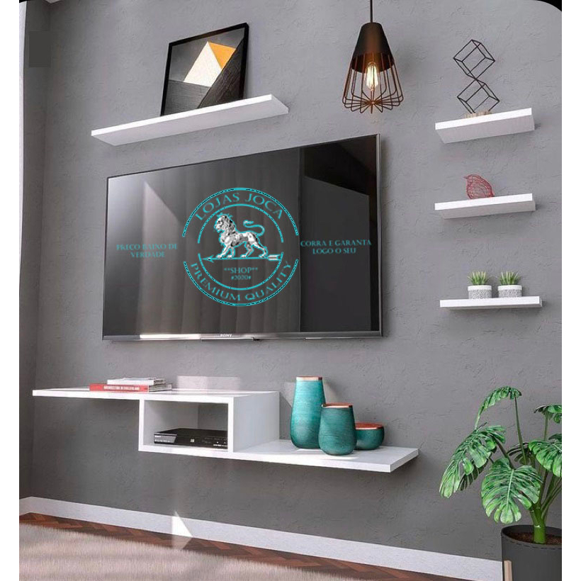 Rack Suspenso Para Quartos e salas com 4 Prateleiras/nicho