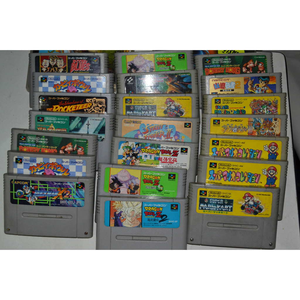 Jogos SNES Super Nintendo Famicom Rockman, Kirby, Donkey kong, Mario Kart, Zelda, Gradius