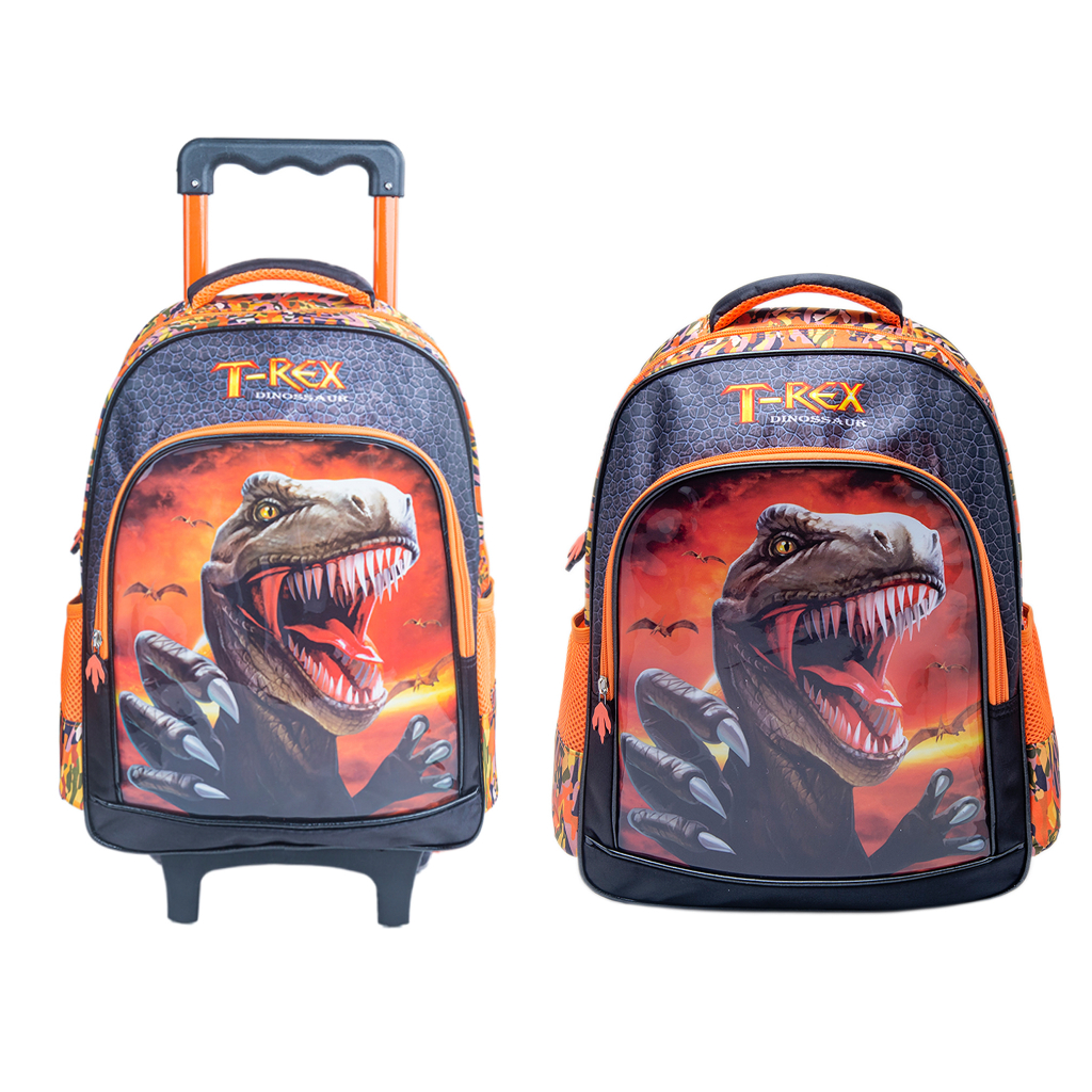 Mochila Escolar Infantil Masculina Menino Impermeável Dinossauro De Desenho Animado Bolsa Resistente