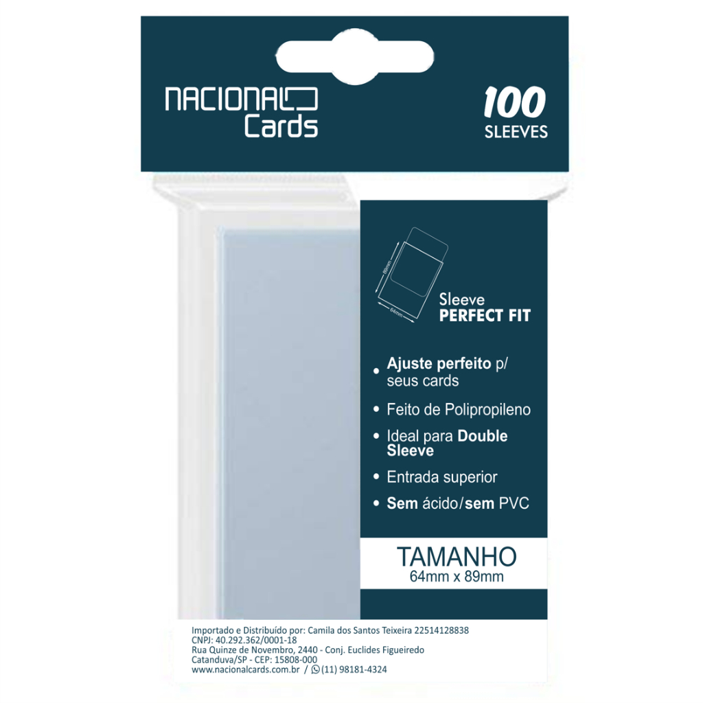 Sleeve Perfect Fit Transparente c/ 100 Unidades - Nacional Cards