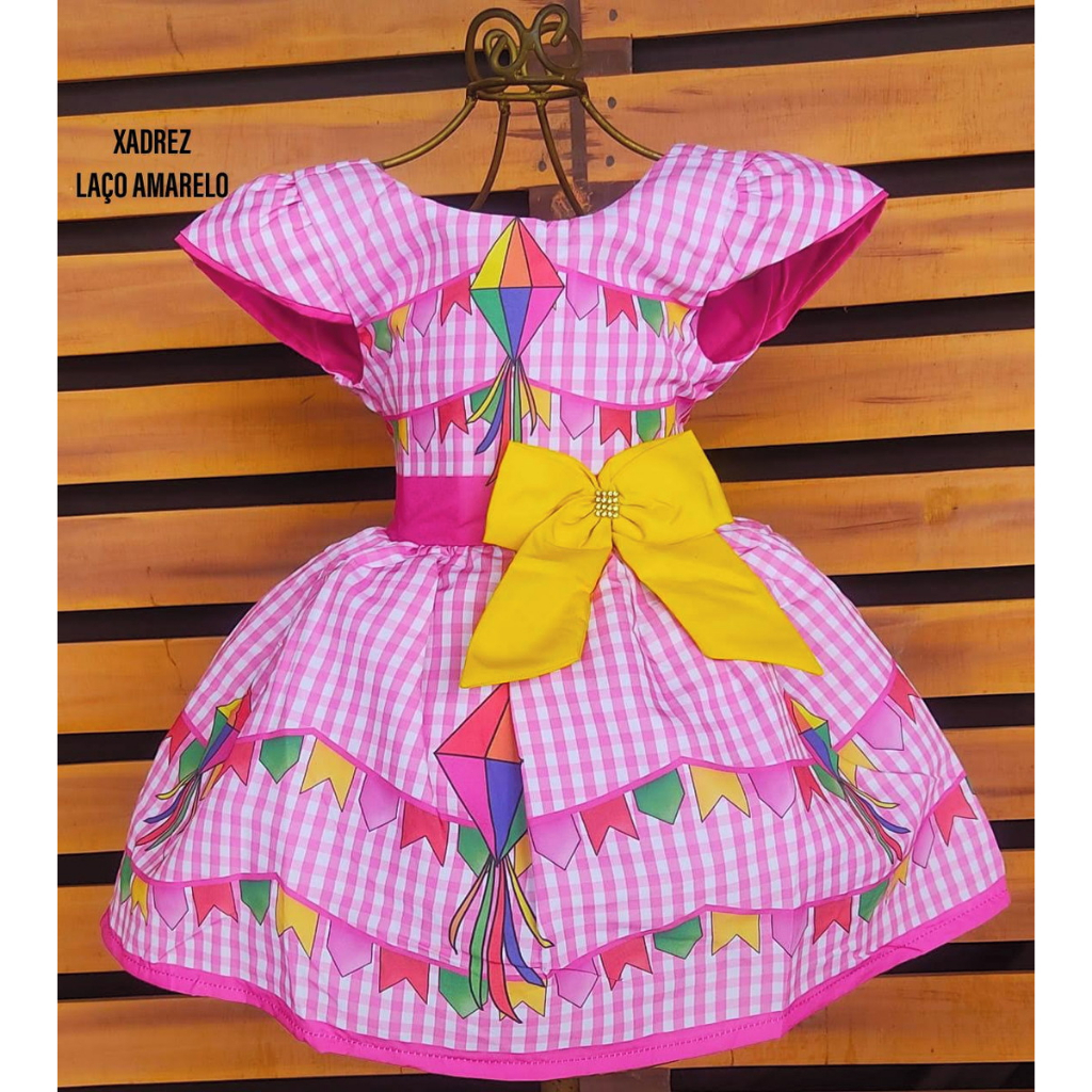 Vestido infantil best sale festa junina luxo