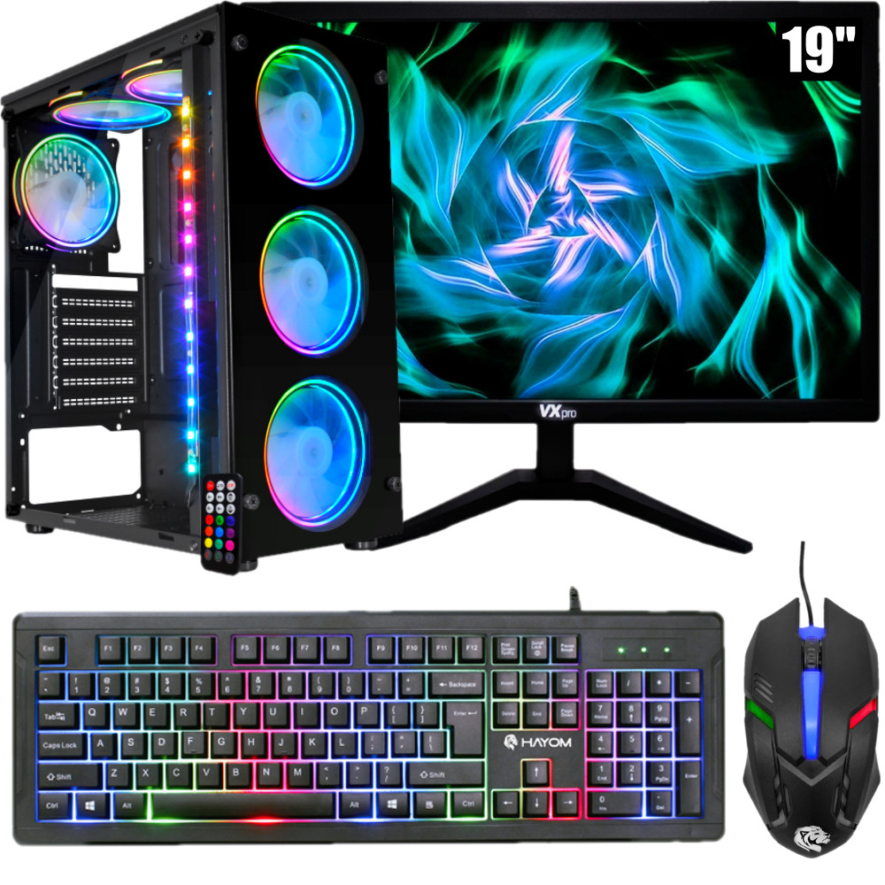 Computador Pc Gamer Completo Amd 4.2Ghz / Placa Video 2Gb / 16Gb Ram / Ssd 480Gb / Monitor 19"