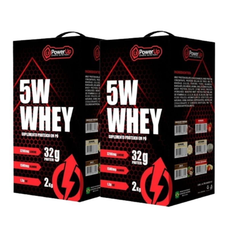 Kit 2 Whey Protein PoWer UP 5W 2kg (PROMOÇÃO)