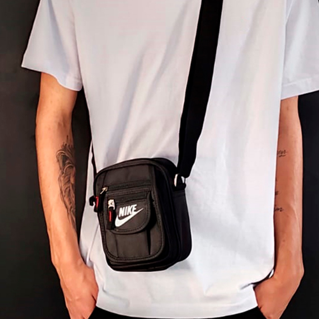 Bolsa Shoulder Bag Tranversal Pochete de Lado Bolsinha de Ombro Masculino e Feminino Unissex Com Bolso multimarcas