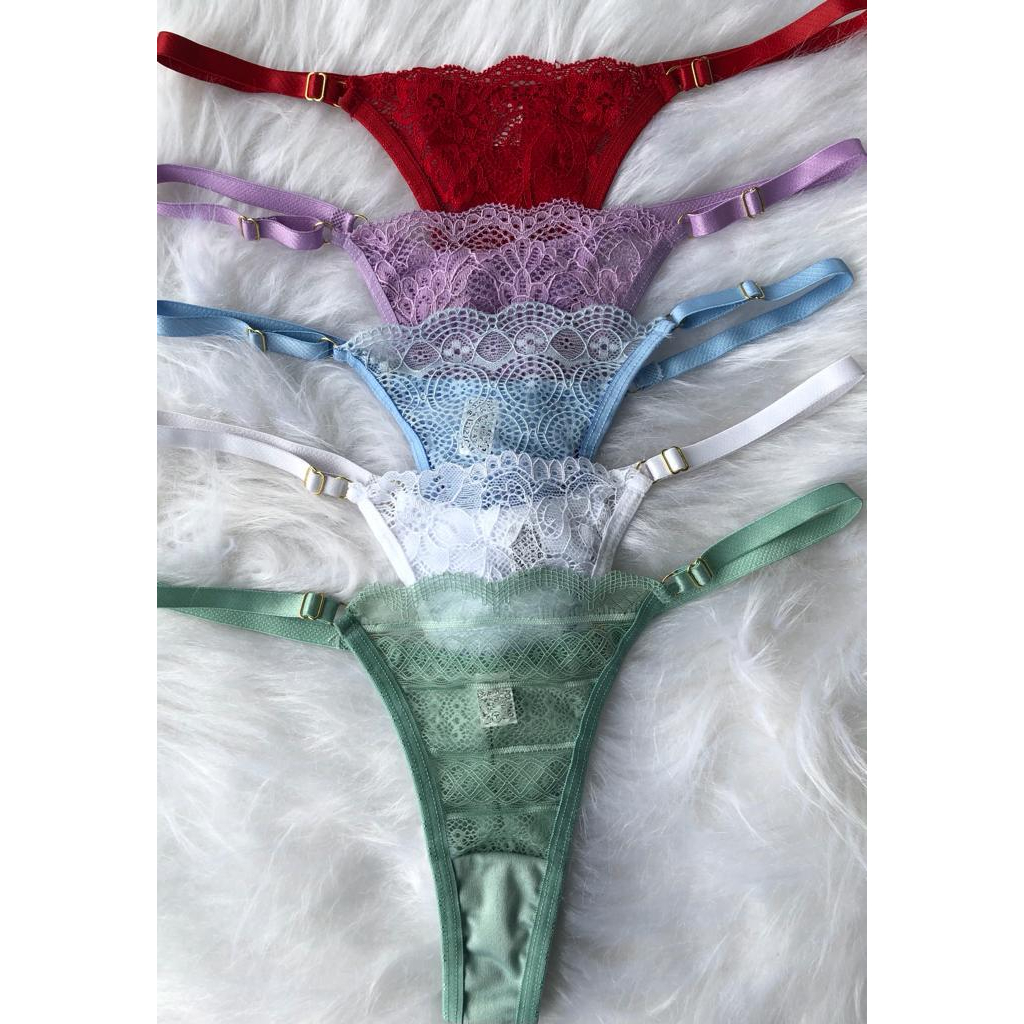 Pack de 7 cuecas brasileiras com lace - Roupa Interior - ROUPA - Mulher 