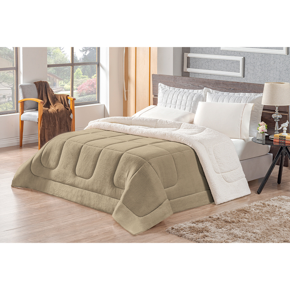 Coberdrom Edredom Londres King Size Padrão Sherpa/Manta Soft Pele Carneiro