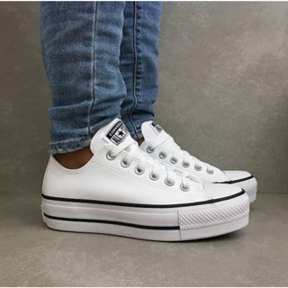 TENIS CONVERSE ALL STAR LIFT PLATAFORMA COURO PRETO