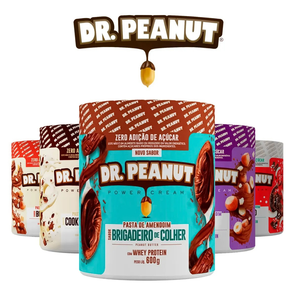 Dr Peanut Pasta De Amendoim Com Whey Protein Paçoca Crunchy 600g