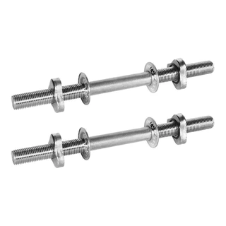 Par Halter Barra 40 Cm Cromado Recartilhada Com Rosca Para Treino e Academia