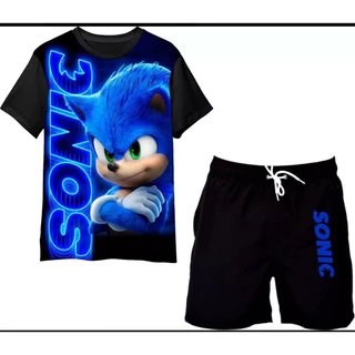 Conjunto Camiseta E Bermuda Kit Masculino Sonic Filme #2