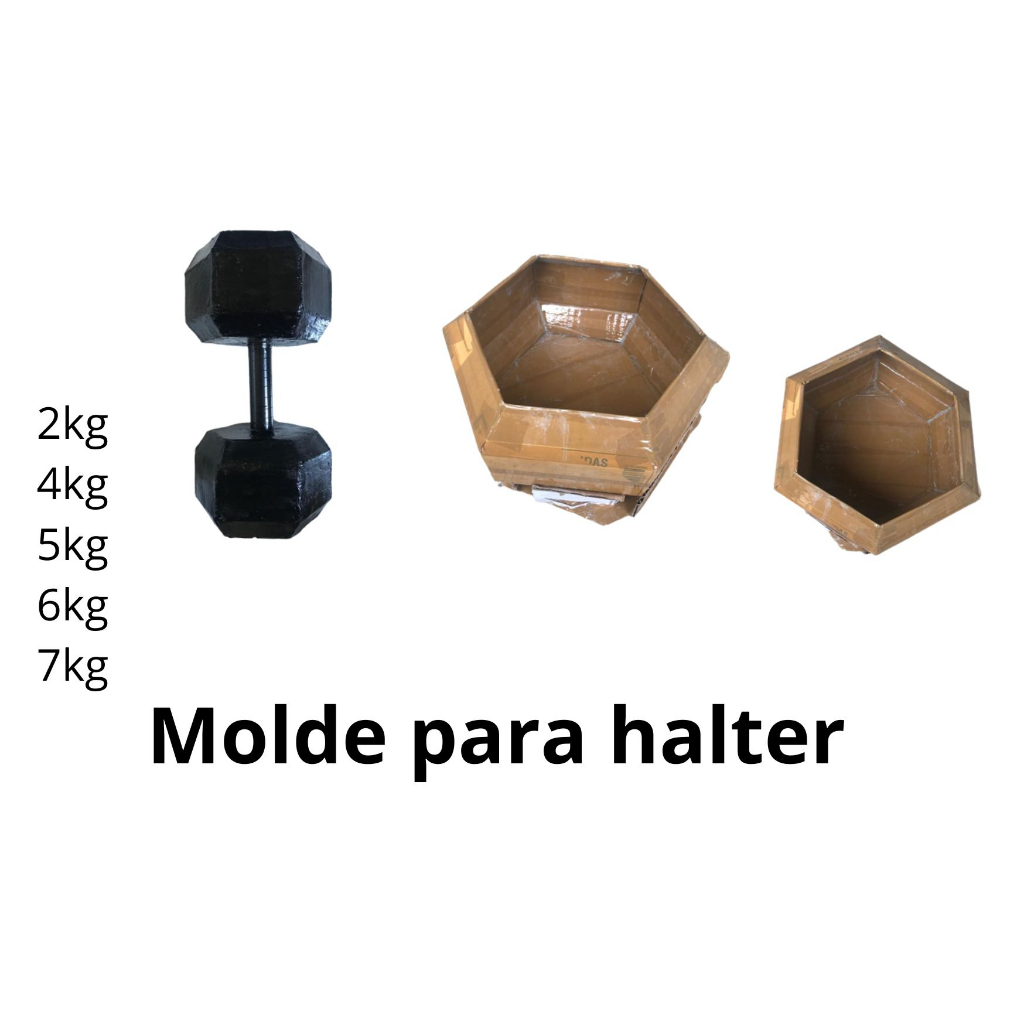Forma de halter sextavado - halter profissional - molde para peso de academia- Musculação - Fitness - Halter de cimento - Ginástica